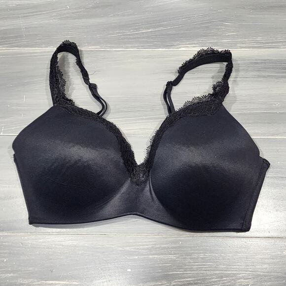 Wacoal T-Shirt Bra 34D Softly Styled Wirefree Contour 856301 Black - Picture 1 of 7
